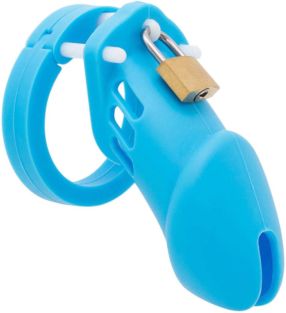 Pleasure Haven Silicone Chastity Cage (Blue)
