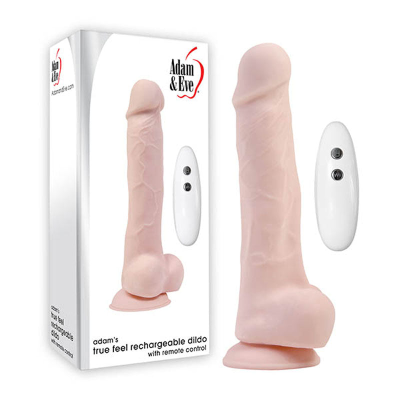 Adam & Eve True Feel Vibrating Dildo - Remote Controlled and Versatile (17.8cm)