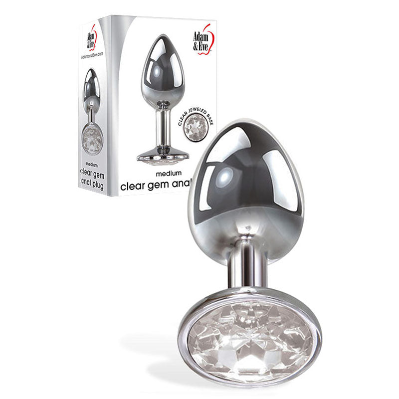 Adam & Eve Clear Gem Anal Butt Plug – Medium