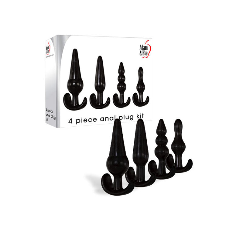 Adam & Eve Anal Butt Plug Kit - 4 Sizes with Different Textures
