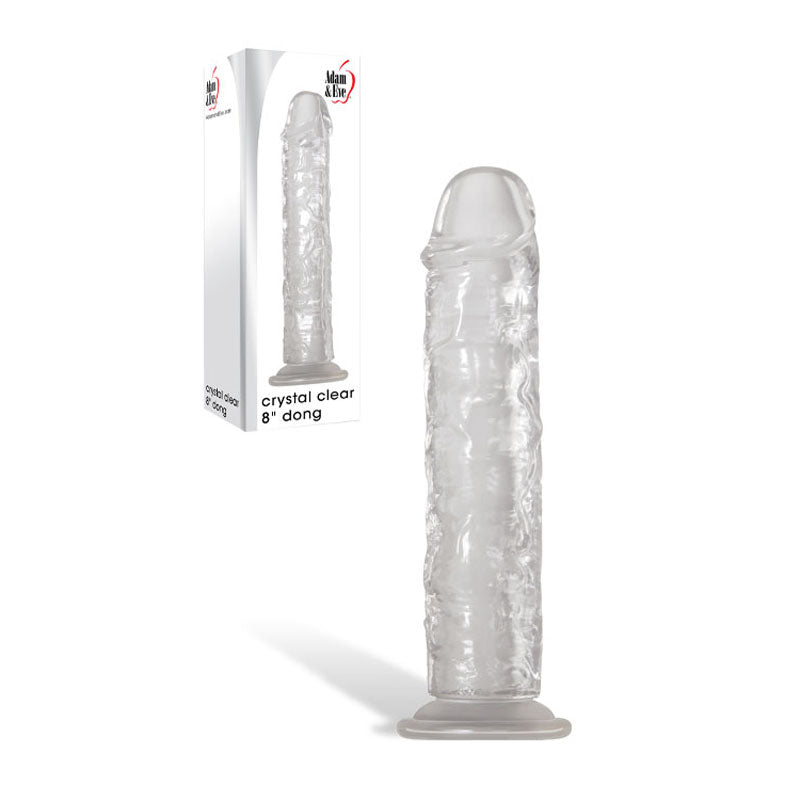 Adam & Eve Crystal Clear Realistic Dong with Suction Base (8”)