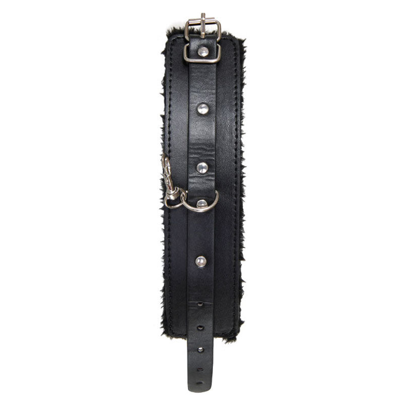 Adam & Eve Hog Tie Restraints - Comfortable Leather & Fur BDSM Set