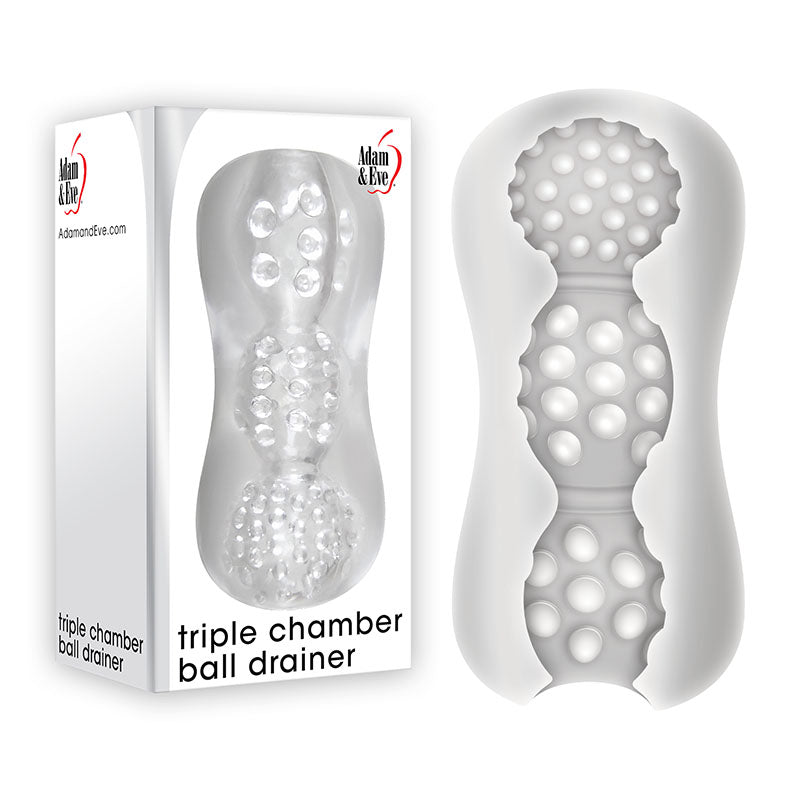 Adam & Eve Triple Chamber Textured Stroker Sleeve - Oral Like Suction
