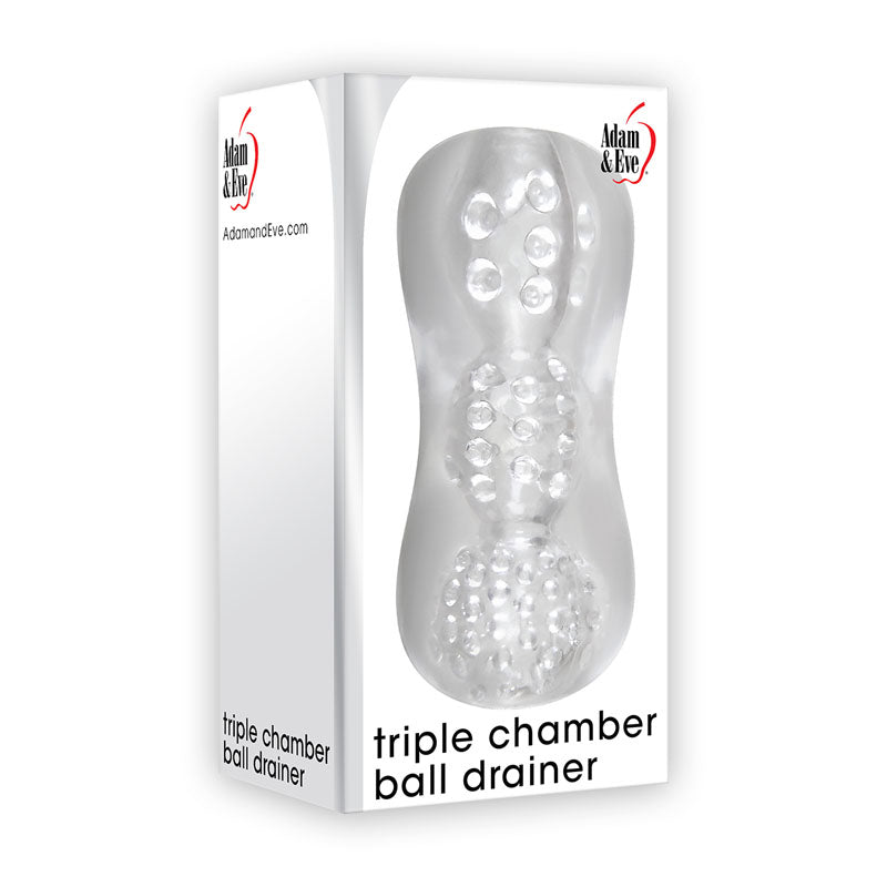 Adam & Eve Triple Chamber Textured Stroker Sleeve - Oral Like Suction