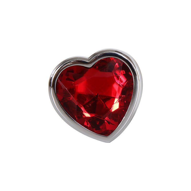 Adam & Eve Red Heart Gem Butt Plug + Discreet Storage Bag (8.25cm)