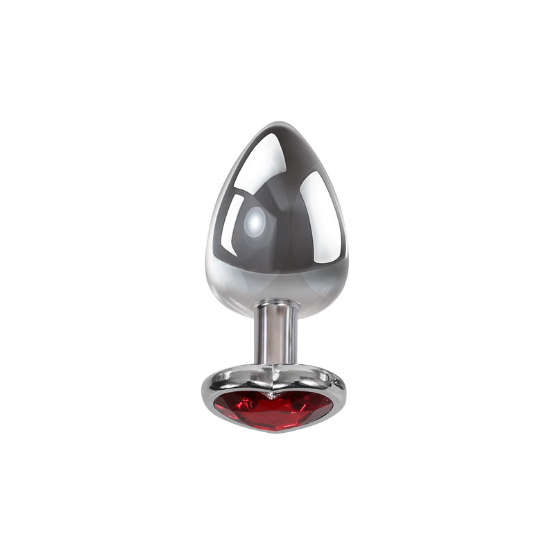 Adam & Eve Red Heart Gem Anal Butt Plug with Jewel Base (2 Sizes)