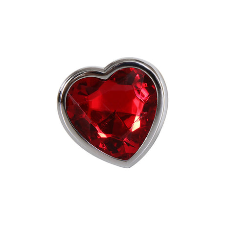 Adam & Eve Red Heart Gem Anal Butt Plug with Jewel Base (2 Sizes)