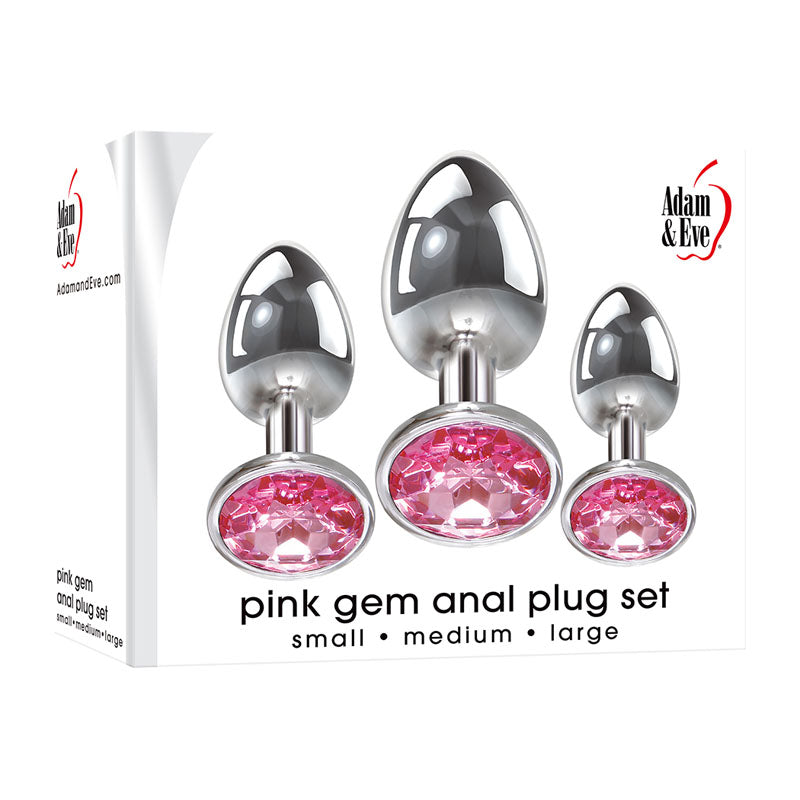 Adam & Eve 3 Piece Graduating Gem Anal Butt Plug Set