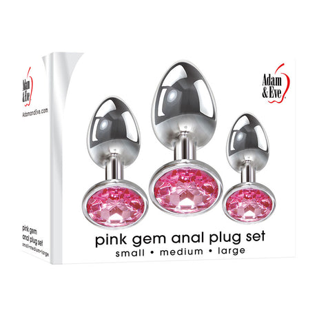 Adam & Eve 3 Piece Graduating Gem Anal Butt Plug Set