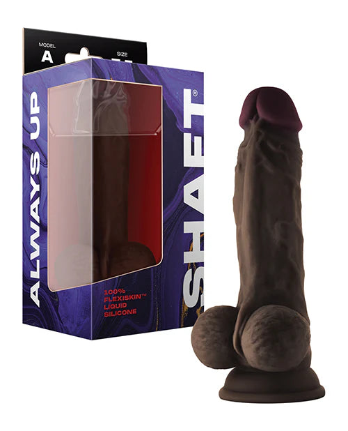 Model A 7.5" Silicone Dildo with Balls - Realistic & Dual-Density (Black)