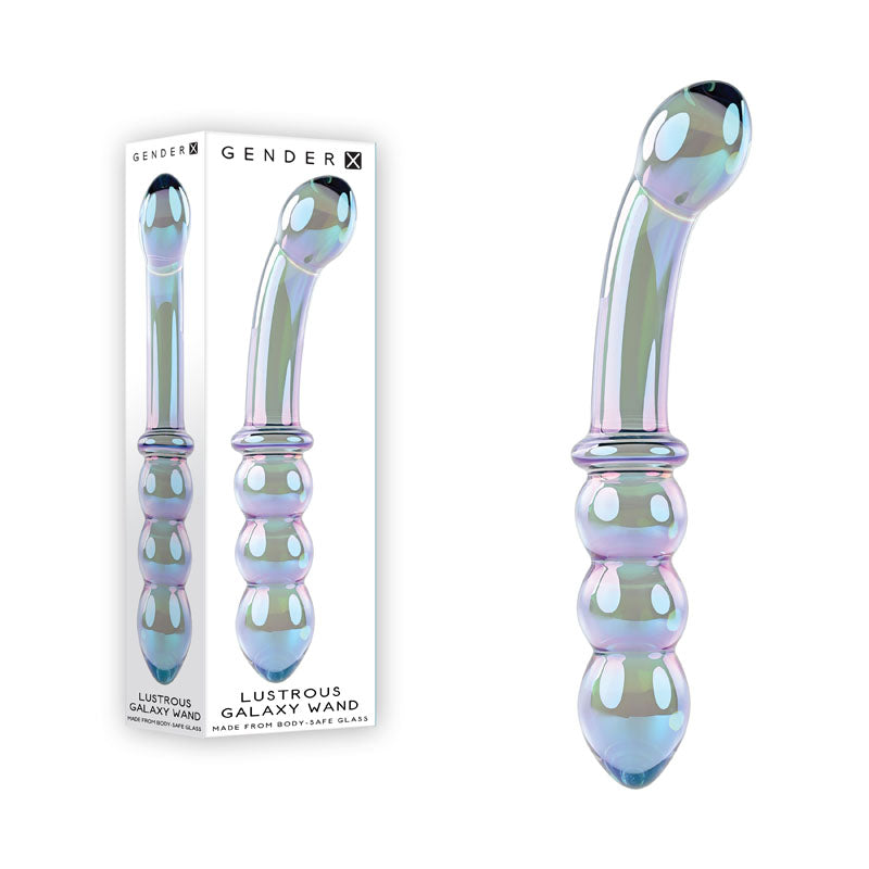 Gender X Lustrous Galaxy Wand - Dual-Ended Glass Dildo Massager (18.5cm)
