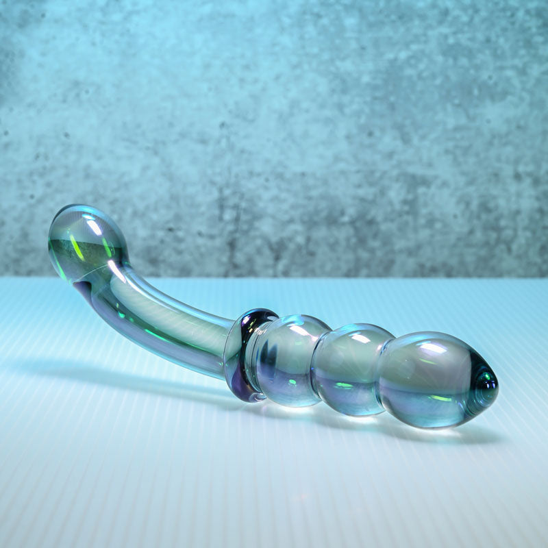 Gender X Lustrous Galaxy Wand - Dual-Ended Glass Dildo Massager (18.5cm)
