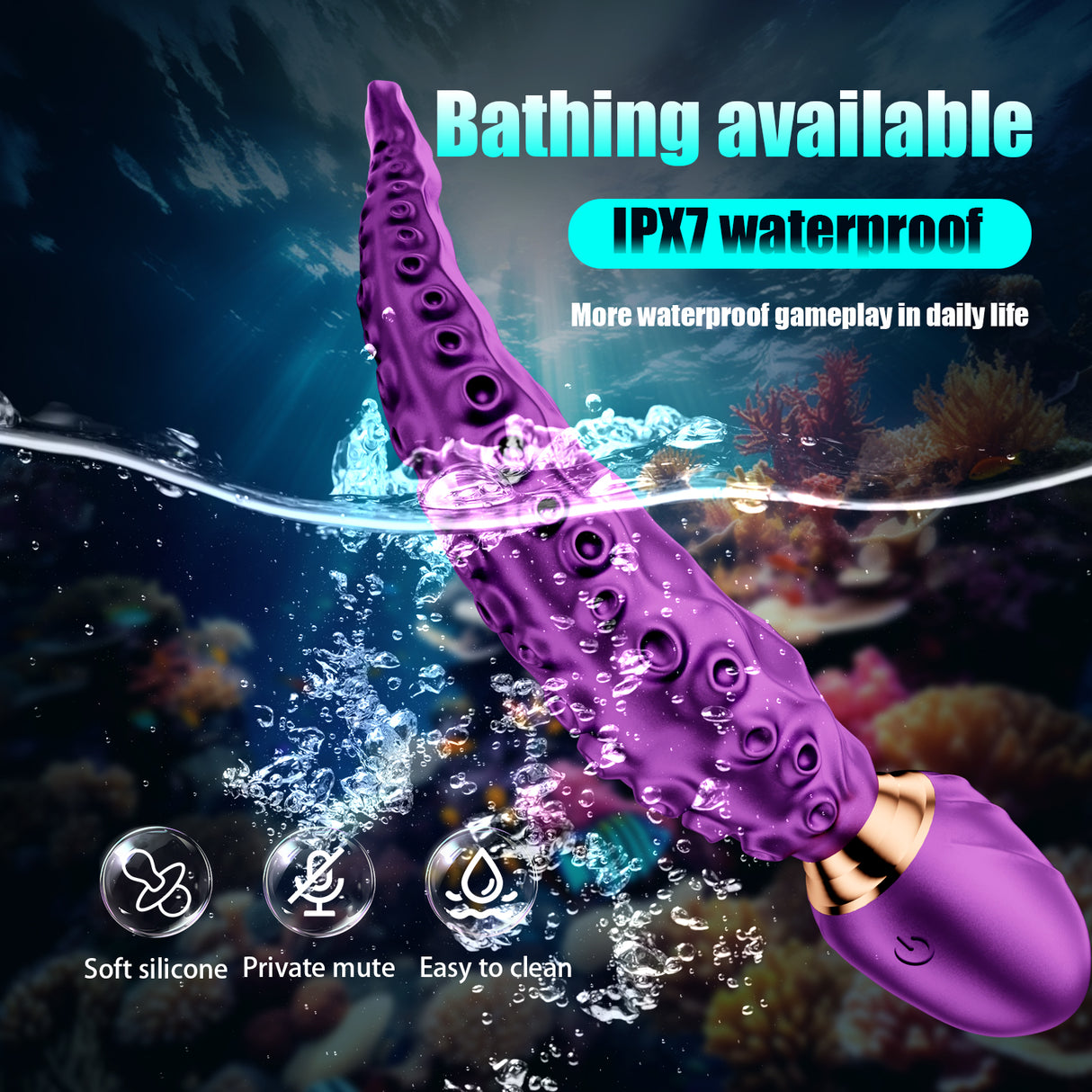 Tentacle Dildo Wand Vibrator - Waterproof & Whisper Quiet