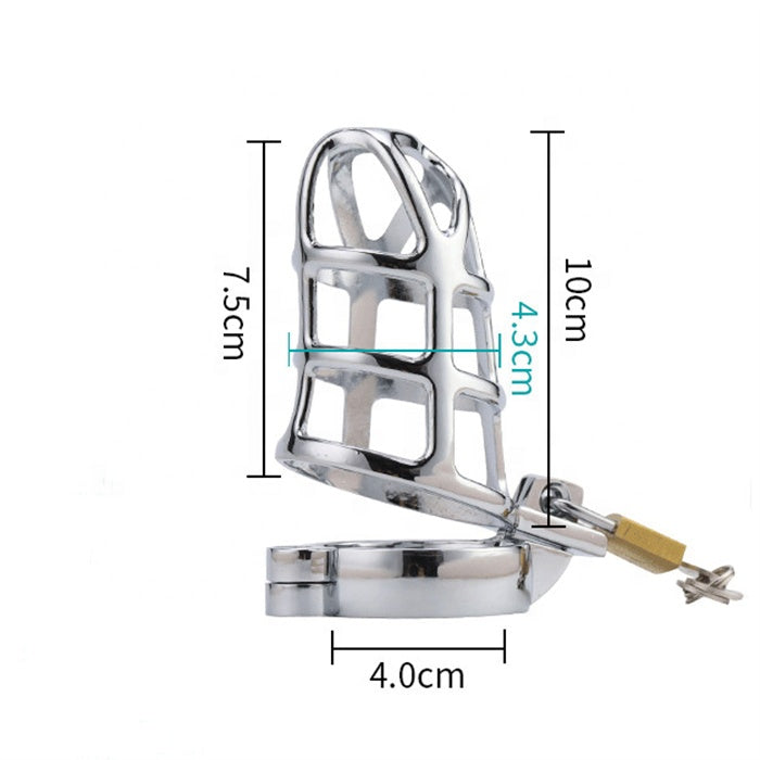 Pleasure Haven Metal Chastity Cage - Waterproof in Discreet Velvet Bag