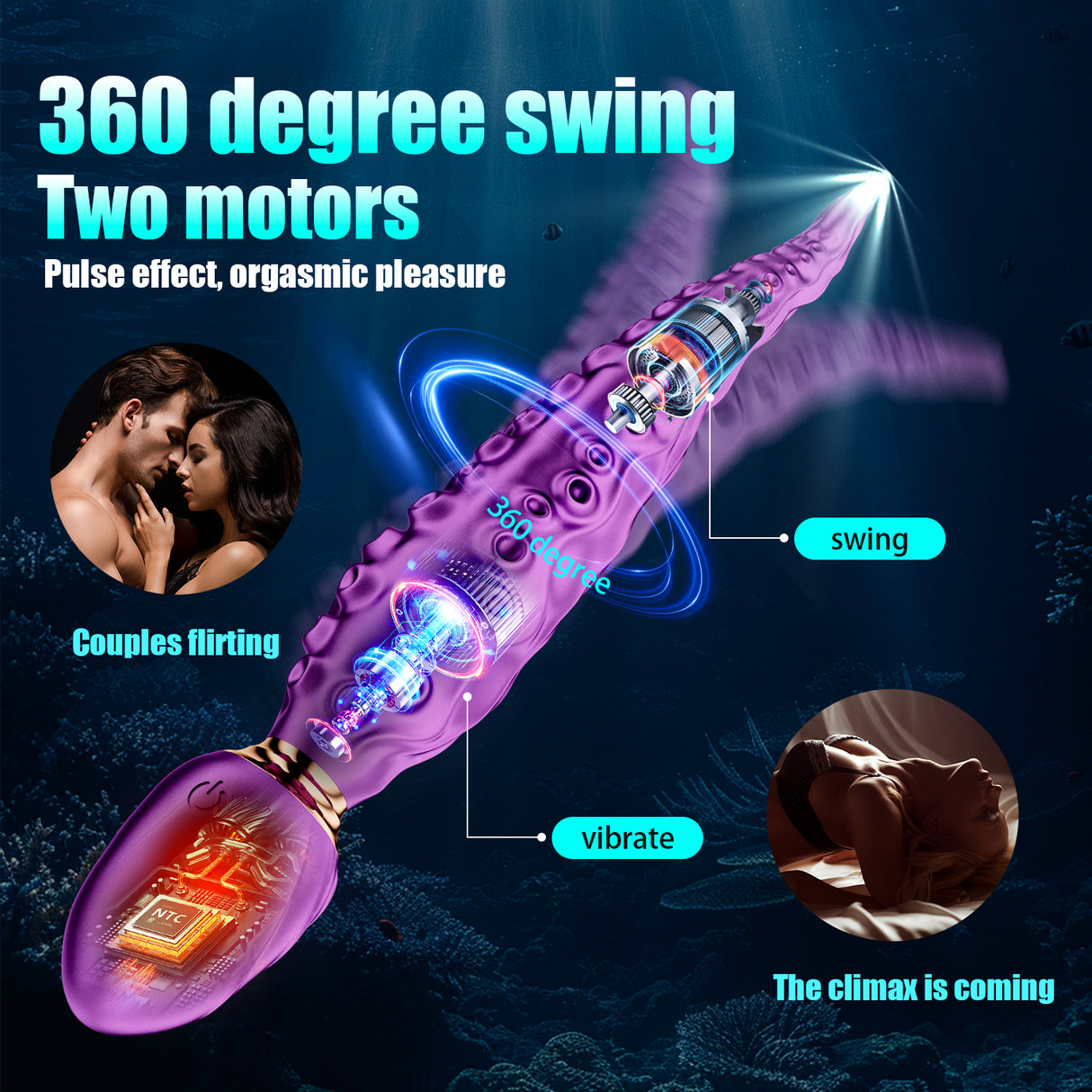 Tentacle Dildo Wand Vibrator - Waterproof & Whisper Quiet