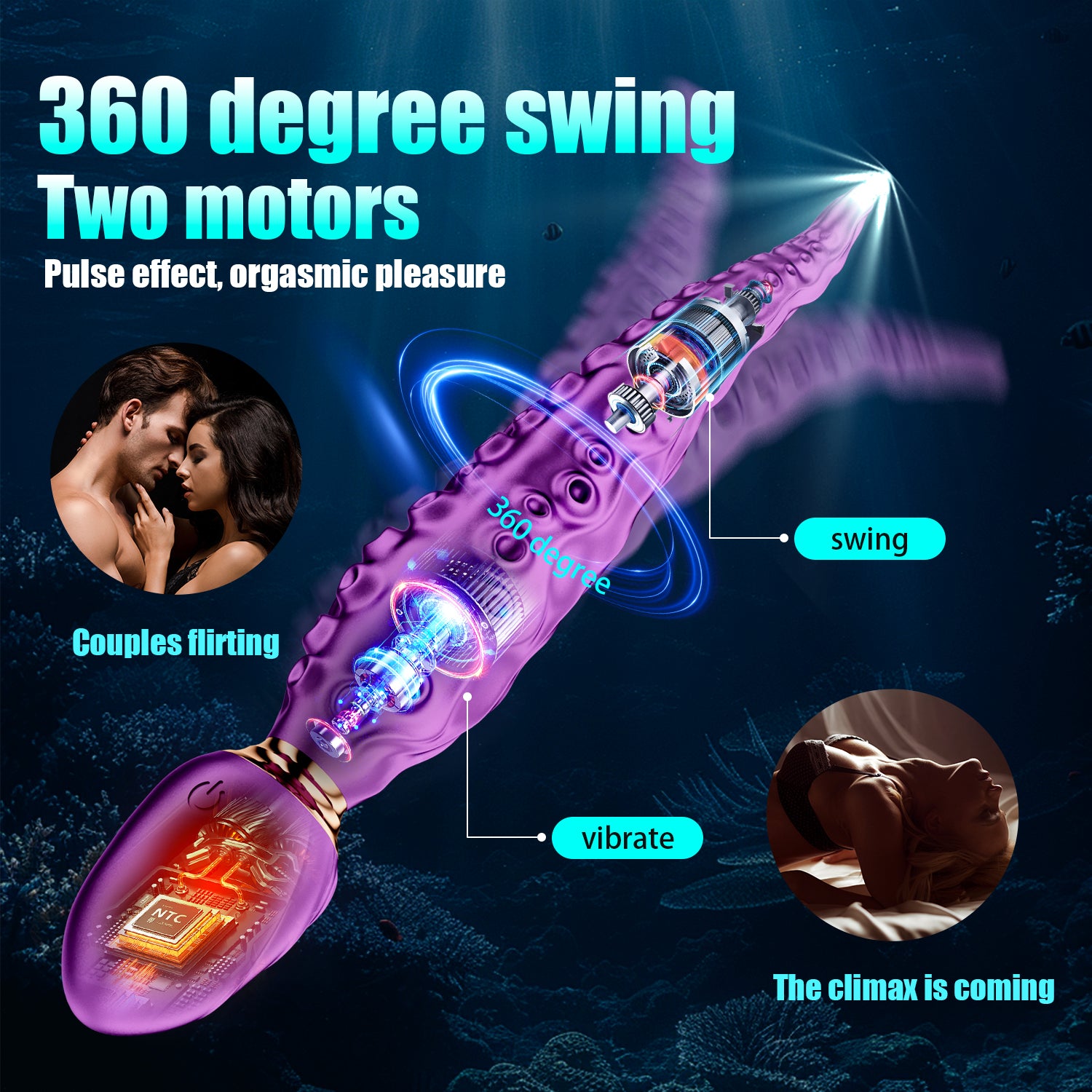 Tentacle Dildo Wand Vibrator - Waterproof & Whisper Quiet