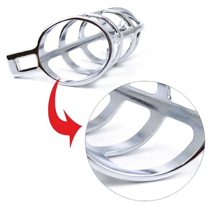 Pleasure Haven Metal Chastity Cage - Waterproof in Discreet Velvet Bag