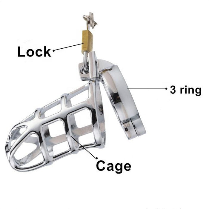 Pleasure Haven Metal Chastity Cage - Waterproof in Discreet Velvet Bag