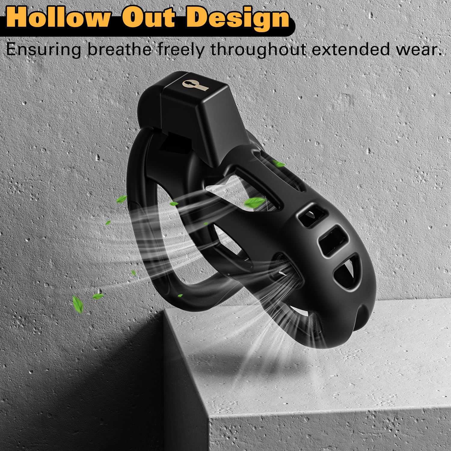 Pleasure Haven Cobra Chastity Cage - 4 Rings & 2 Keys, Breathable Resin