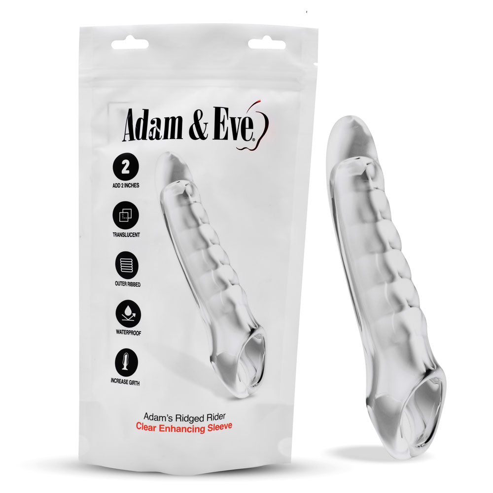 Adam & Eve Ridged Rider Penis Extension Sleeve (22.9cm)