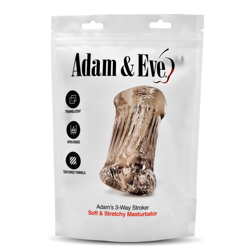 Adam & Eve 3-Way Manual Fleshlight - Clear Triple Hole Stroker