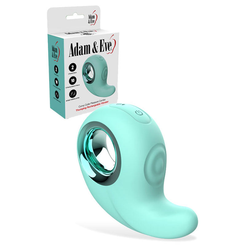 Adam & Eve Curvy Cutie Pleasure Combo - Dual Tapping & Thumping Stimulator