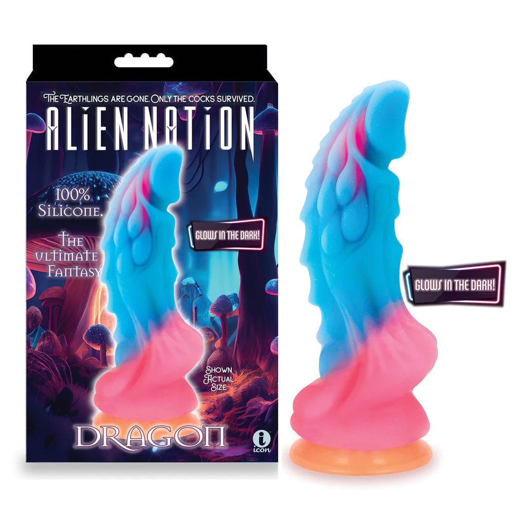 Alien Nation Glow-in-Dark Dragon Fantasy Dildo (9")