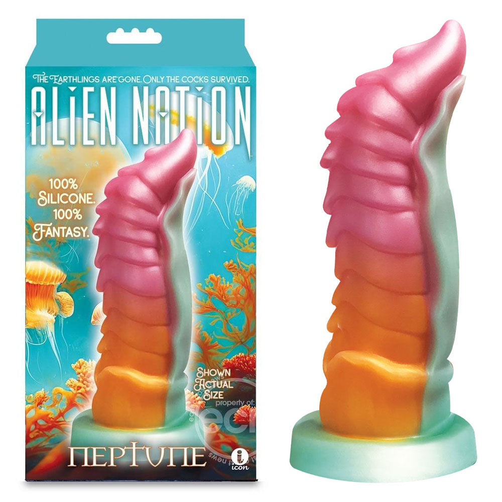 Alien Nation Neptune – Ridged Creature Dildo with Curved Tip (20.3cm)