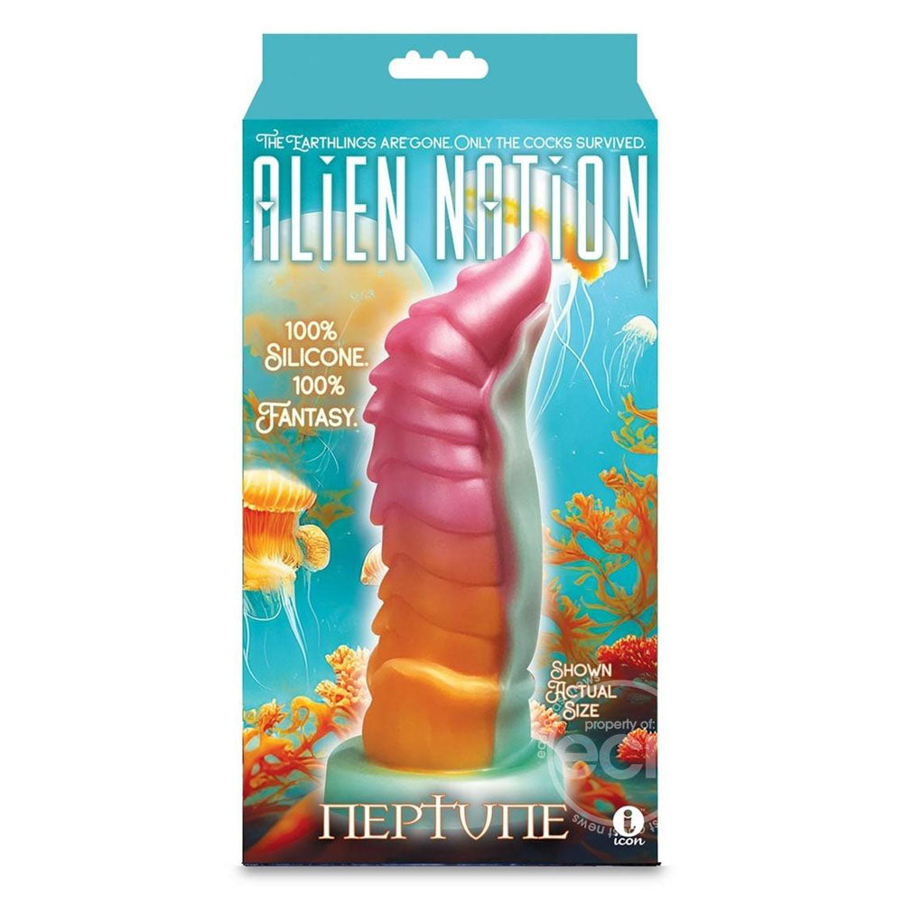 Alien Nation Neptune – Ridged Creature Dildo with Curved Tip (20.3cm)