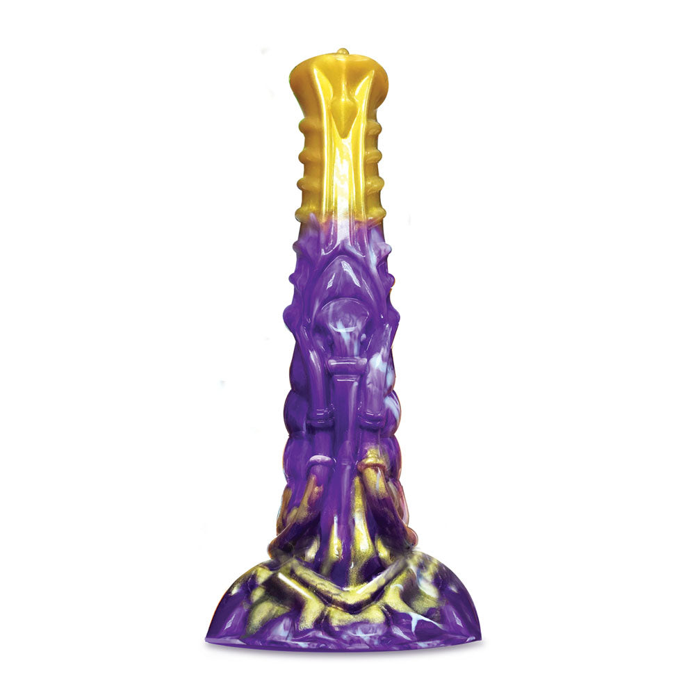 Alien Nation – Obelisk – Purple & Gold Fantasy Dildo with Ribbed Shaft (22.2cm)