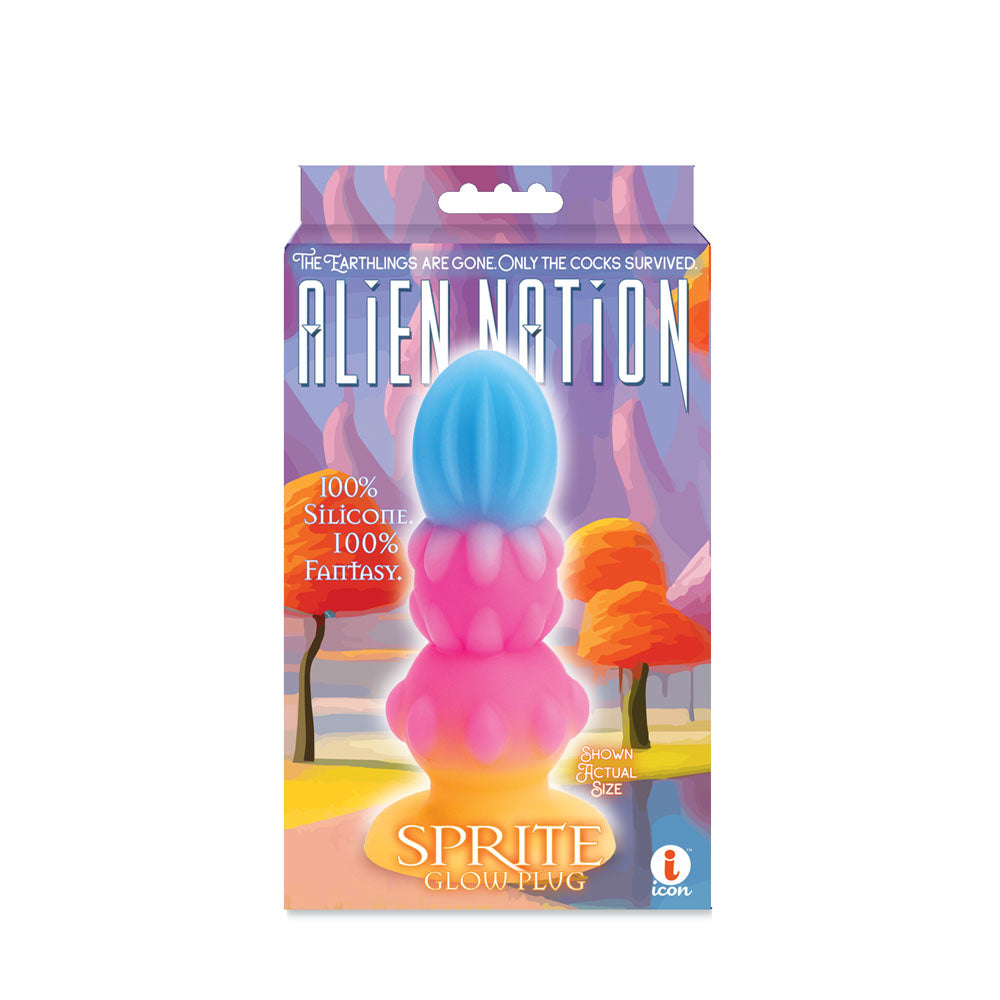 Alien Nation Sprite – Glow-in-the-Dark Fantasy Anal Plug with Ridges (14cm)