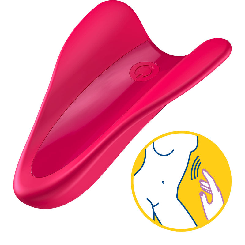 Satisfyer High Fly Red Finger Vibrator - Fluttering Wing Design