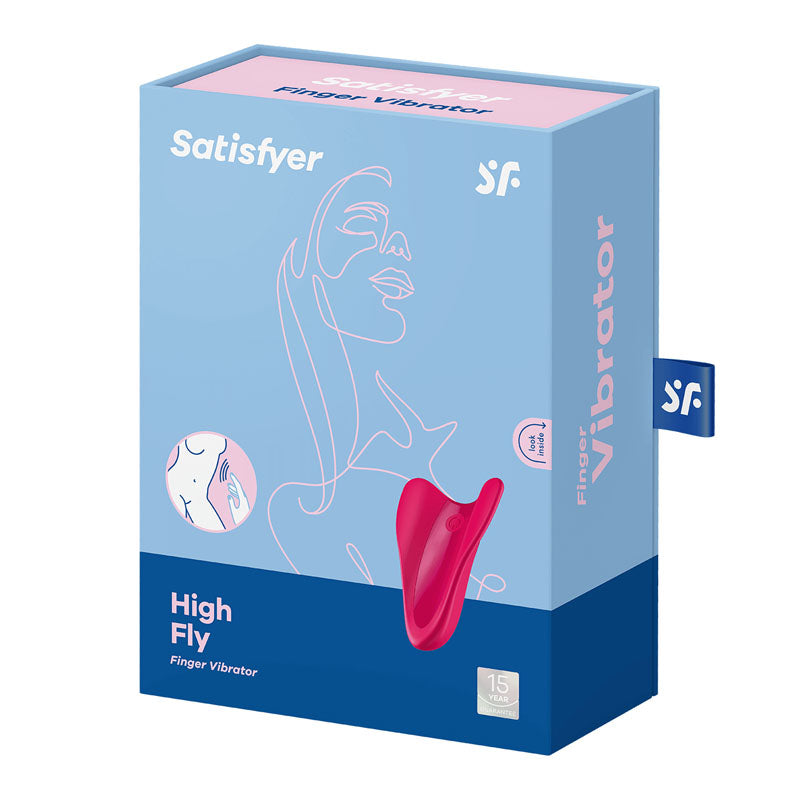 Satisfyer High Fly Red Finger Vibrator - Fluttering Wing Design