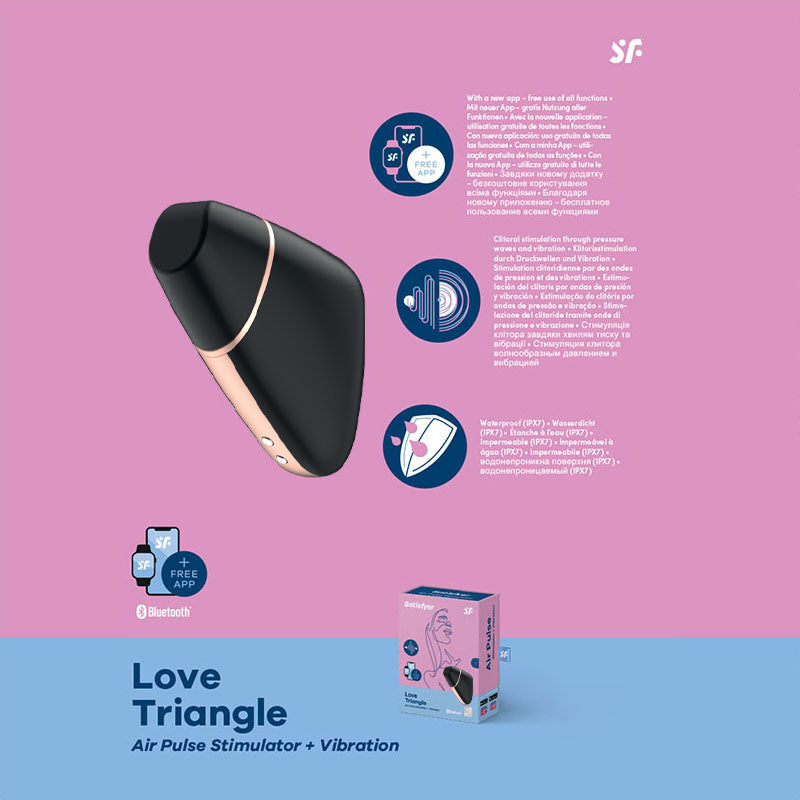 Satisfyer Love Triangle Air Pulse Vibrator - App-Controlled & Waterproof