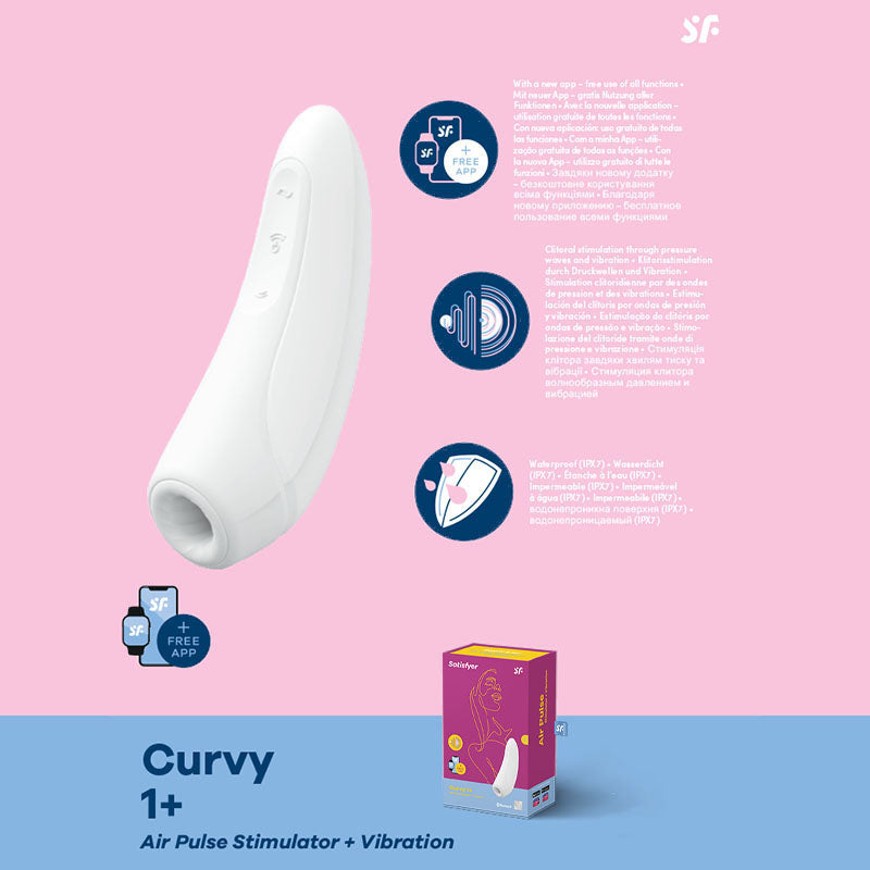 Satisfyer Curvy 1+ White | Pressure Wave & Vibration | App-Controlled