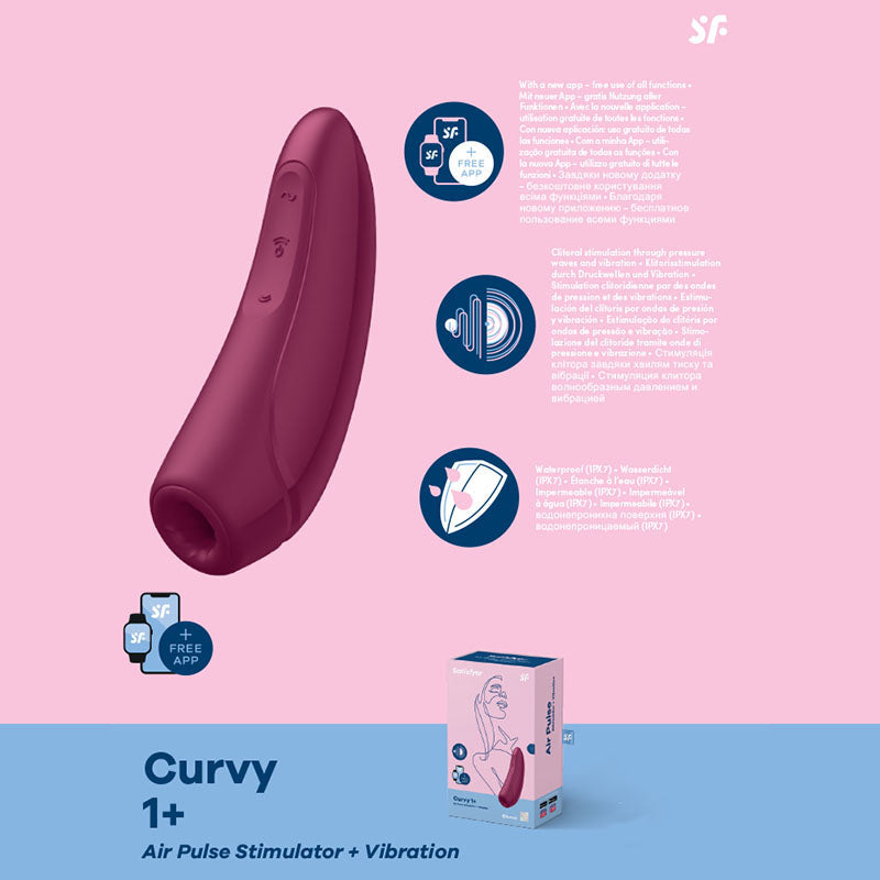 Satisfyer Curvy 1+ Red | Pressure Wave & Vibration | App-Controlled