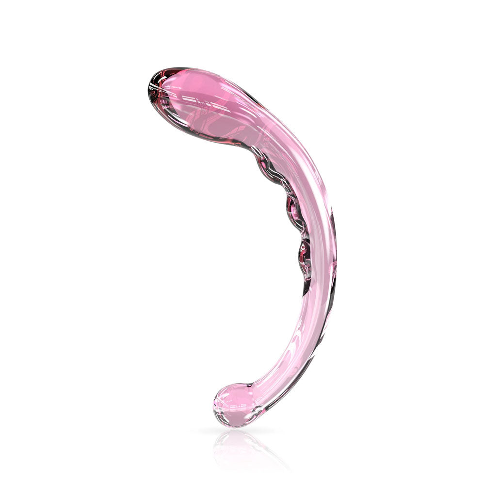 JimmyJane Dillenia Elara Glass Dildo - Ribbed Design, G-Spot Curve (19.7cm)