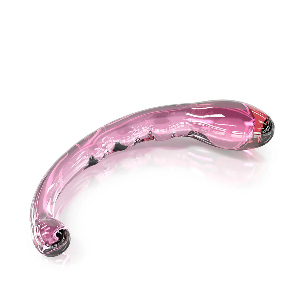 JimmyJane Dillenia Elara Glass Dildo - Ribbed Design, G-Spot Curve (19.7cm)
