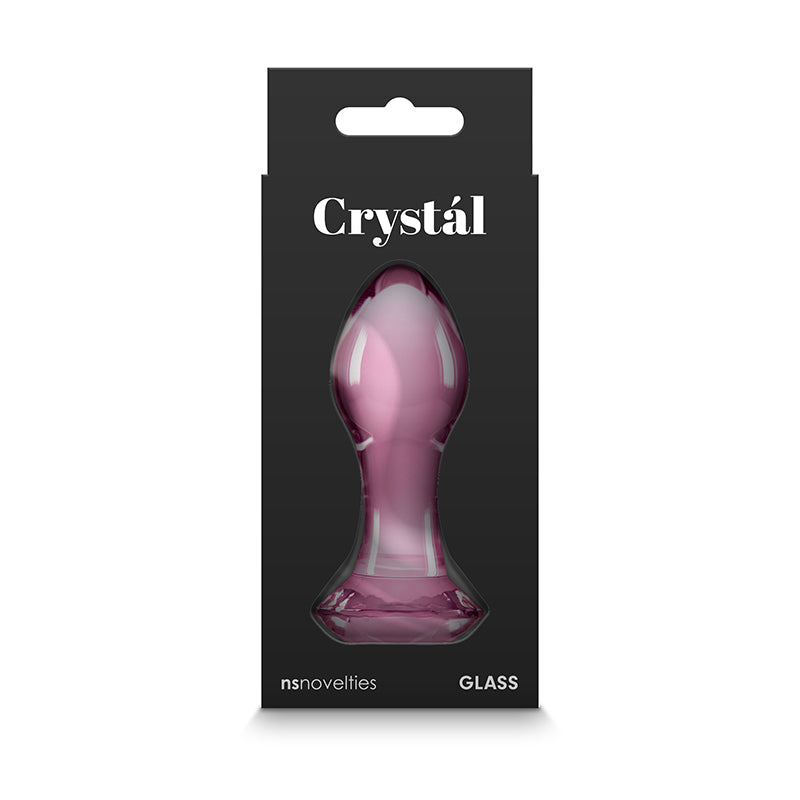 Crystal Gem Pink Glass Butt Plug - Premium Glass & Gem Base (9cm)