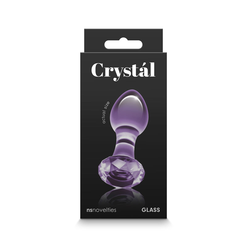 Crystal Gem Purple Glass Butt Plug - Premium Glass & Gem Base (9cm)