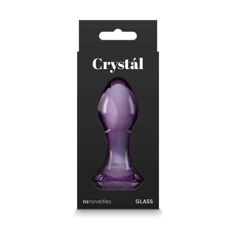 Crystal Gem Purple Glass Butt Plug - Premium Glass & Gem Base (9cm)
