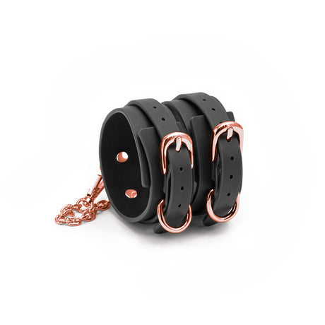 Bondage Couture Ankle Cuffs - Elegant & Durable Restraints | Black