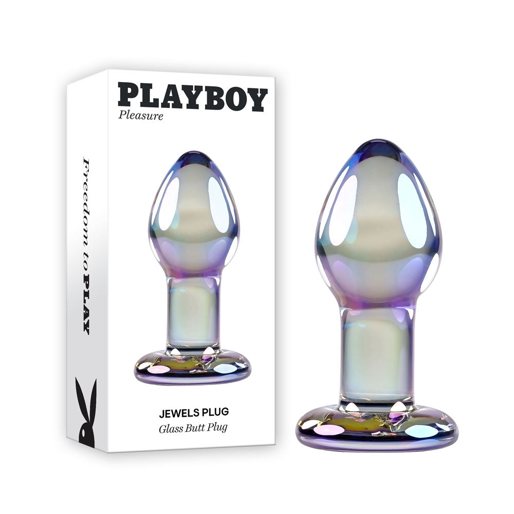 Playboy Pleasure Jewels Glass Butt Plug -  Tapered Design (8.5cm)