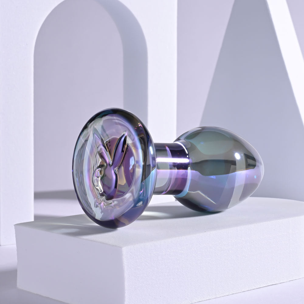 Playboy Pleasure Jewels Glass Butt Plug -  Tapered Design (8.5cm)