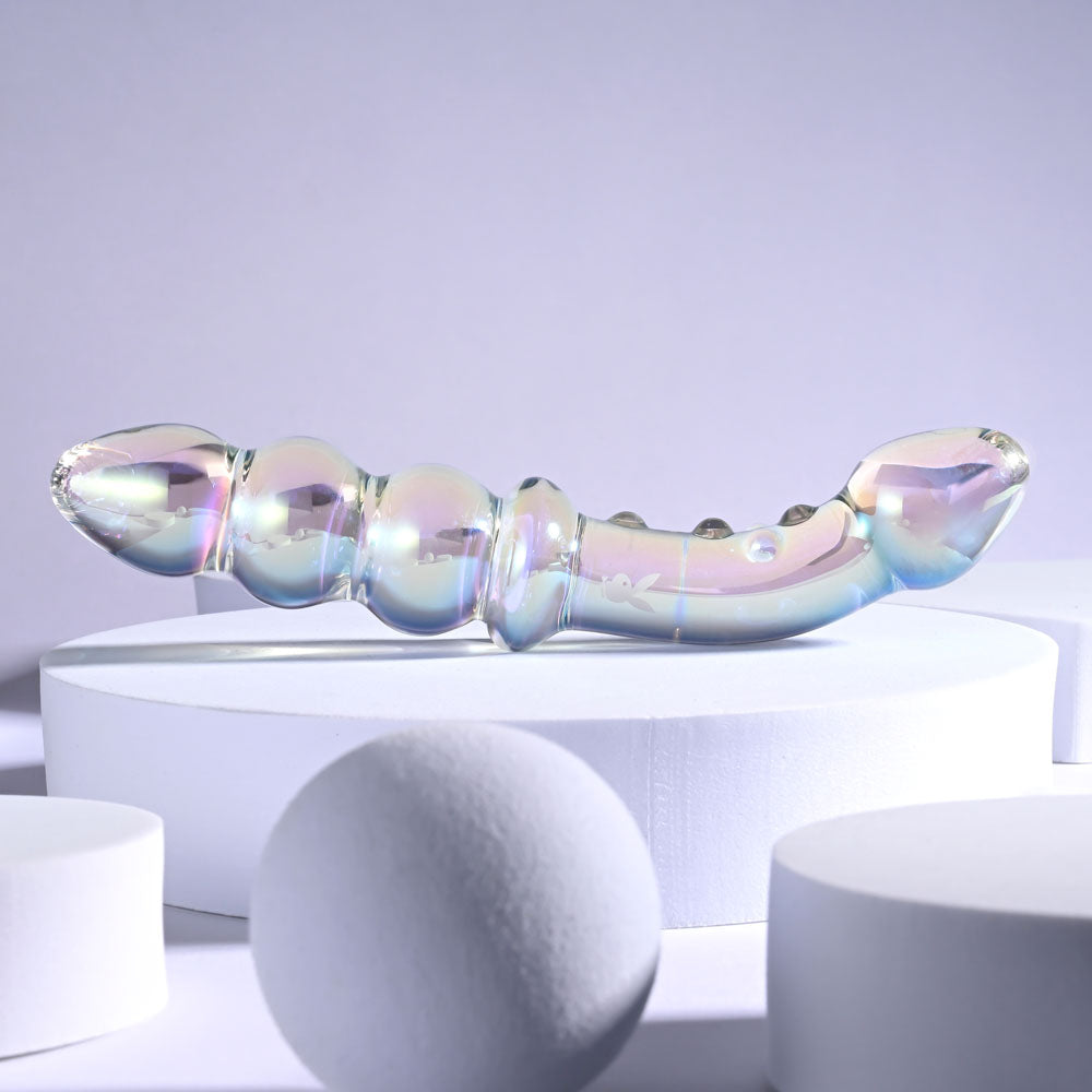 Playboy Pleasure Jewels Double-Ended Glass Dildo - G-Spot & P-Spot Stimulation (17.1cm)