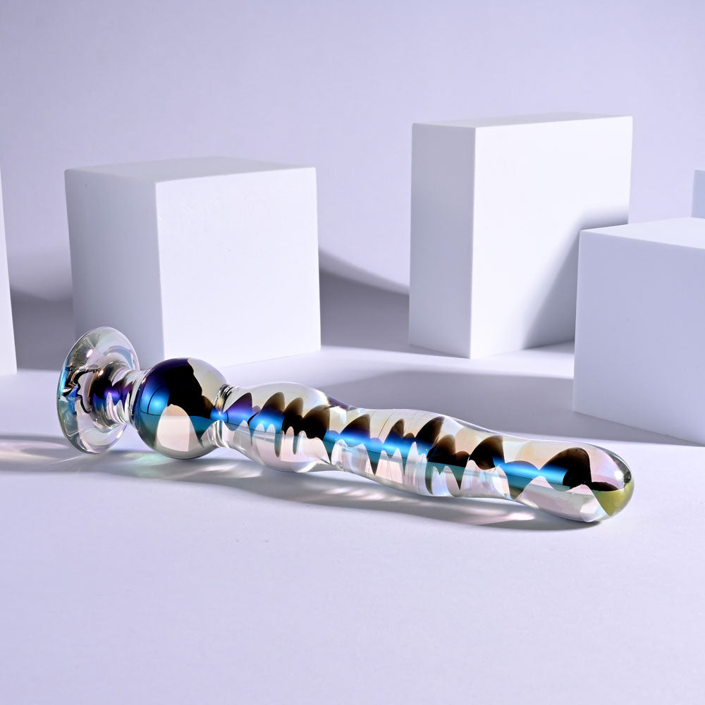 Playboy Jewels Wand Glass Dildo - Beaded Shaft (20.3cm)