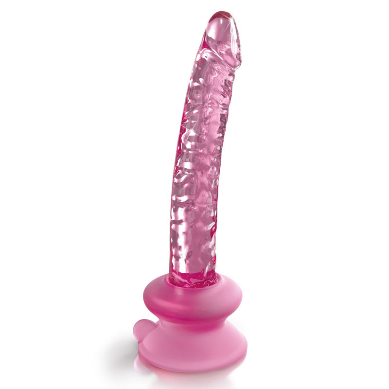 Icicles #86 Glass Dildo - Realistic Veiny Design, Suction Base, Strap-On Compatible (17cm)