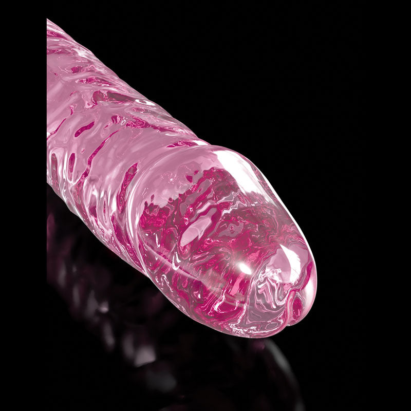 Icicles #86 Glass Dildo - Realistic Veiny Design, Suction Base, Strap-On Compatible (17cm)