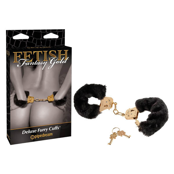 Pipedream Fetish Fantasy Gold Deluxe Fluffy Cuffs