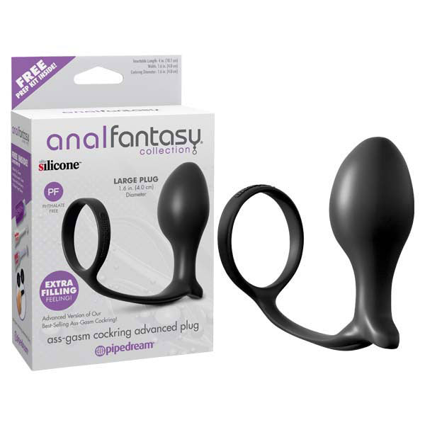 Ass-Gasm Cock Ring Advanced Plug - Cock Ring with Anal Plug (Shorter)